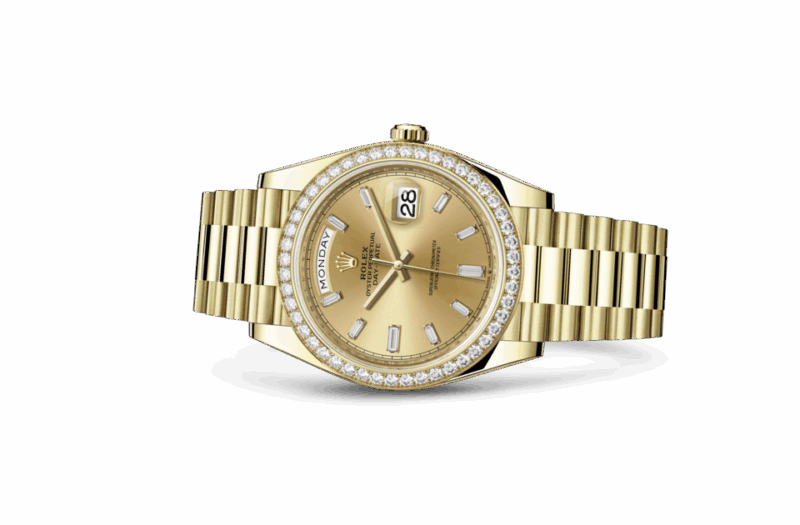 ROLEX DAY-DATE 40 OYSTER 40 MM YELLOW GOLD AND DIAMONDS CHAMPAGNE-COLOUR DIAL M228348RBR-0002 - Image 2