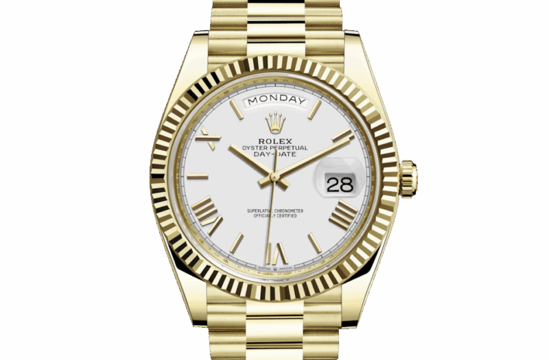 ROLEX DAY-DATE 40 OYSTER 40 MM YELLOW GOLD WHITE DIAL M228238-0042