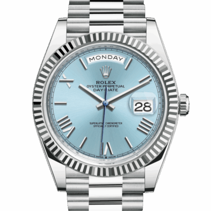 ROLEX DAY-DATE 40 OYSTER 40 MM PLATINUM ICE BLUE DIAL M228236-0012