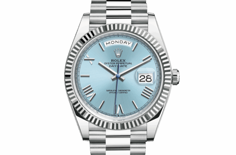 ROLEX DAY-DATE 40 OYSTER 40 MM PLATINUM ICE BLUE DIAL M228236-0012