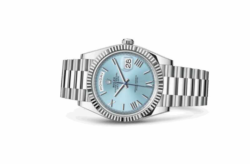 ROLEX DAY-DATE 40 OYSTER 40 MM PLATINUM ICE BLUE DIAL M228236-0012 - Image 2