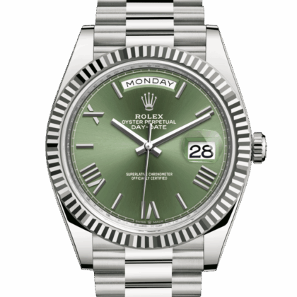 ROLEX DAY-DATE 40 OYSTER 40 MM WHITE GOLD OLIVE GREEN DIAL M228239-0033