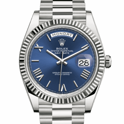 ROLEX DAY-DATE 40 OYSTER 40 MM WHITE GOLD BRIGHT BLUE DIAL M228239-0007