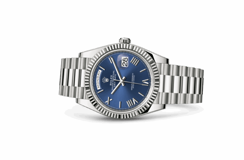 ROLEX DAY-DATE 40 OYSTER 40 MM WHITE GOLD BRIGHT BLUE DIAL M228239-0007 - Image 2