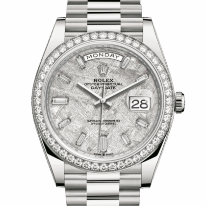 ROLEX DAY-DATE 40 OYSTER 40 MM WHITE GOLD AND DIAMONDS METEORITE DIAL M228349RBR-0040