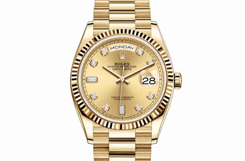 ROLEX DAY-DATE 36 OYSTER 36 MM YELLOW GOLD CHAMPAGNE-COLOUR DIAL M128238-0008