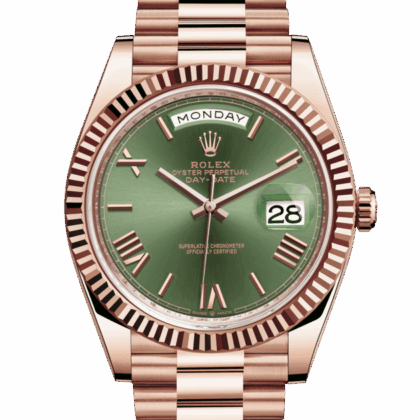 ROLEX DAY-DATE 40 OYSTER 40 MM EVEROSE GOLD OLIVE GREEN DIAL M228235-0025