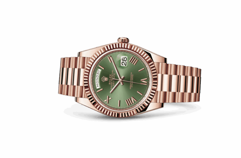 ROLEX DAY-DATE 40 OYSTER 40 MM EVEROSE GOLD OLIVE GREEN DIAL M228235-0025 - Image 2