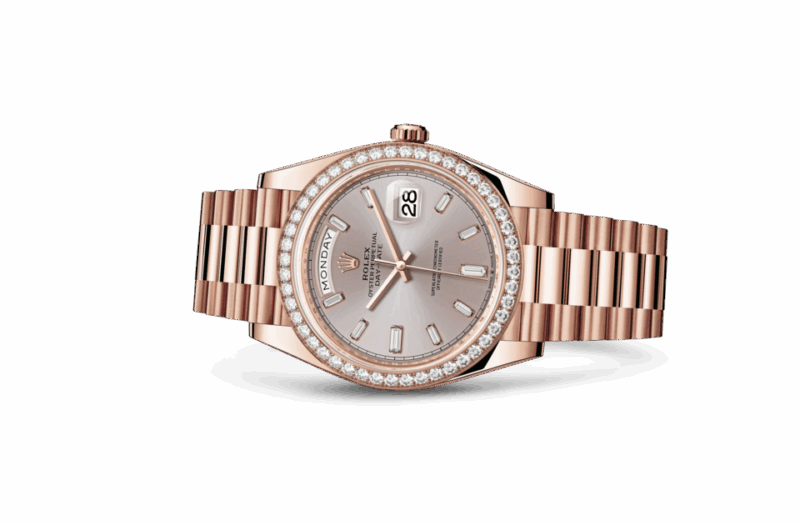 ROLEX DAY-DATE 40 OYSTER 40 MM EVEROSE GOLD AND DIAMONDS SUNDUST DIAL M228345RBR-0007 - Image 2