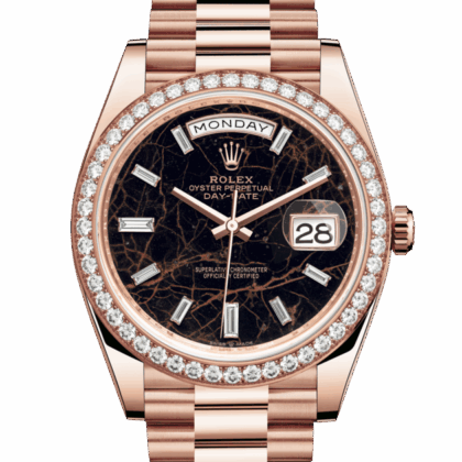 ROLEX DAY-DATE 40 OYSTER 40 MM EVEROSE GOLD AND DIAMONDS EISENKIESEL DIAL M228345RBR-0016