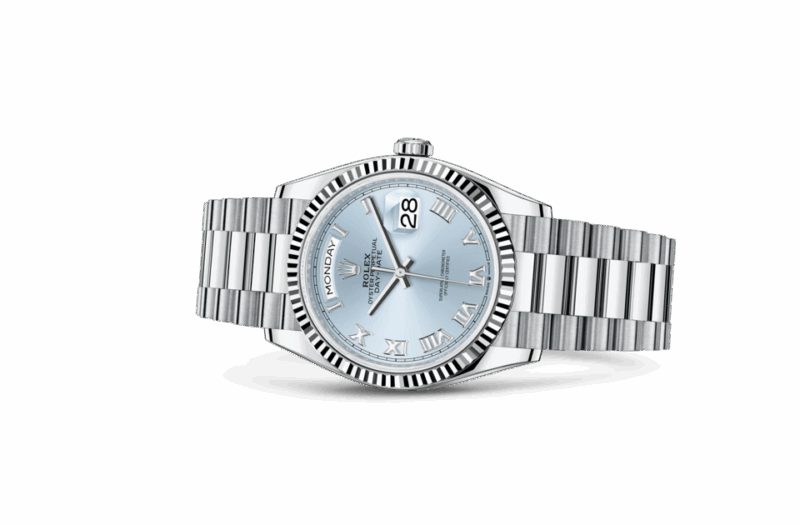 ROLEX DAY-DATE 36 OYSTER 36 MM PLATINUM ICE BLUE DIAL M128236-0008 - Image 2