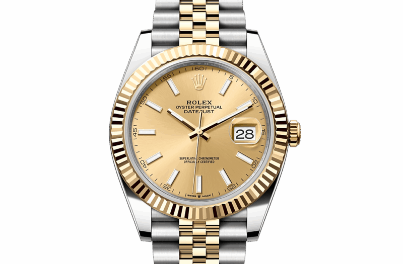 ROLEX DATEJUST 41 OYSTER 41 MM OYSTERSTEEL AND YELLOW GOLD CHAMPAGNE-COLOUR DIAL M126333-0010