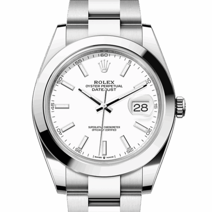 ROLEX DATEJUST 41 OYSTER 41 MM OYSTERSTEEL WHITE DIAL M126300-0005