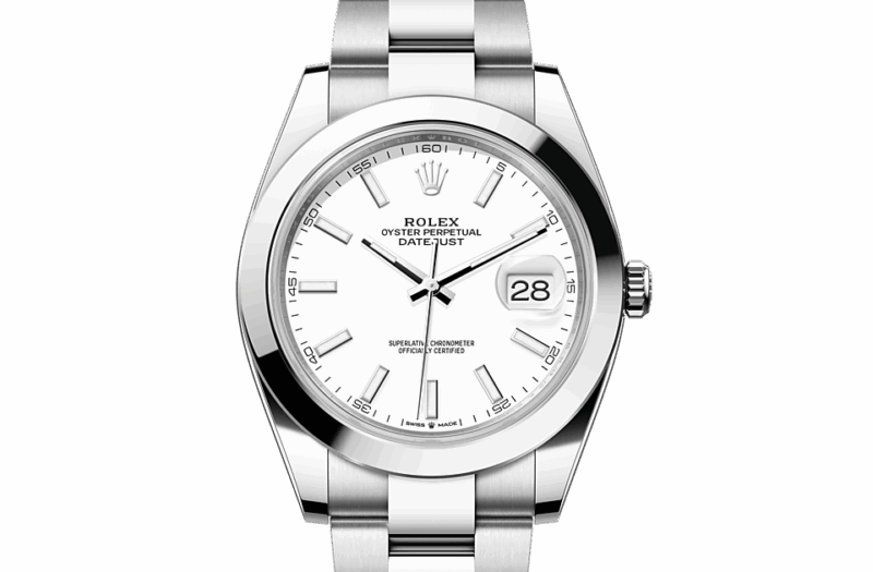 ROLEX DATEJUST 41 OYSTER 41 MM OYSTERSTEEL WHITE DIAL M126300-0005