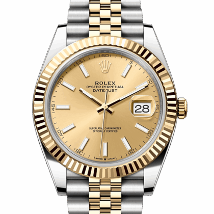 ROLEX DATEJUST 41 OYSTER 41 MM OYSTERSTEEL AND YELLOW GOLD CHAMPAGNE-COLOUR DIAL M126333-0010