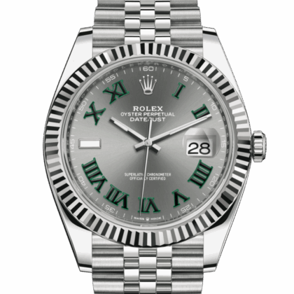 ROLEX DATEJUST 41 OYSTER 41 MM OYSTERSTEEL AND WHITE GOLD SLATE DIAL M126334-0022