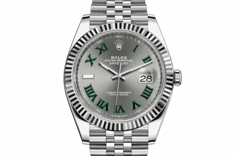 ROLEX DATEJUST 41 OYSTER 41 MM OYSTERSTEEL AND WHITE GOLD SLATE DIAL M126334-0022