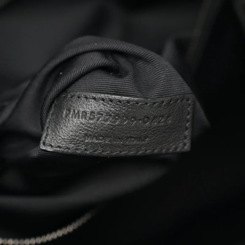 SAINT LAURENT MEDIUM NIKI SHOPPER TOTE BLACK CRINKLED MONOGRAM CALFSKIN MATELASSE LEATHER SILVER HARDWARE - Image 9