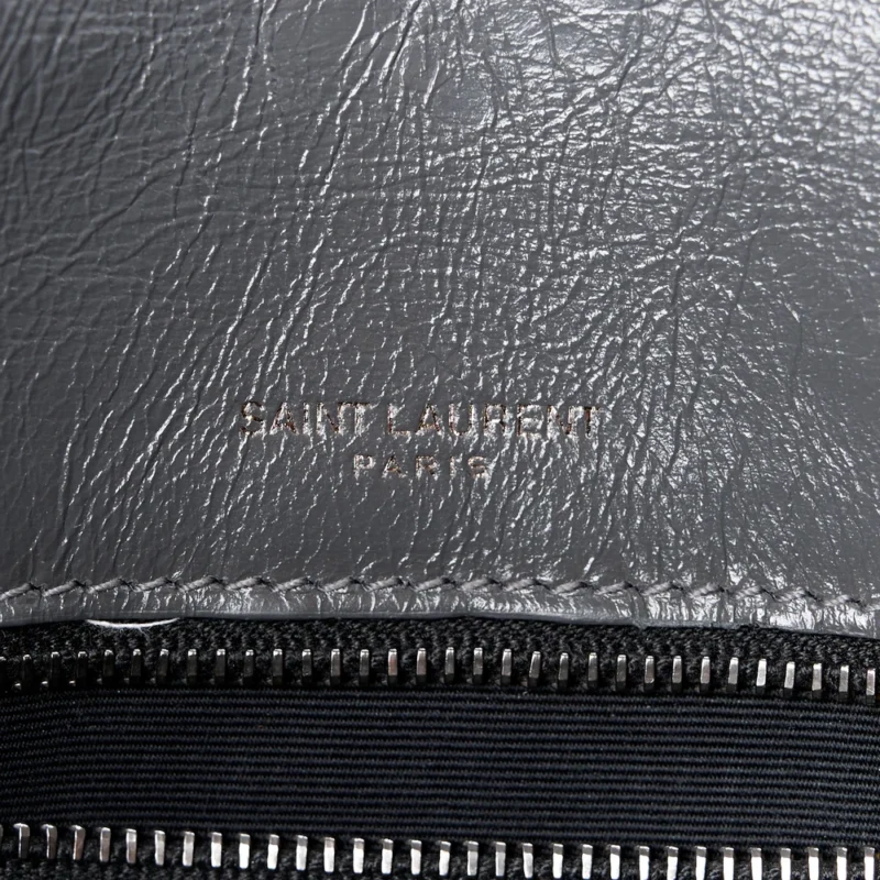 SAINT LAURENT MEDIUM NIKI CHAIN SATCHEL STORM CRINKLED MONOGRAM CALFSKIN MATELASSE LEATHER - Image 9
