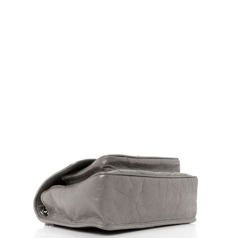 SAINT LAURENT MEDIUM NIKI CHAIN SATCHEL FOG CRINKLED MONOGRAM CALFSKIN MATELASSE LEATHER RUTHENIUM HARDWARE - Image 6
