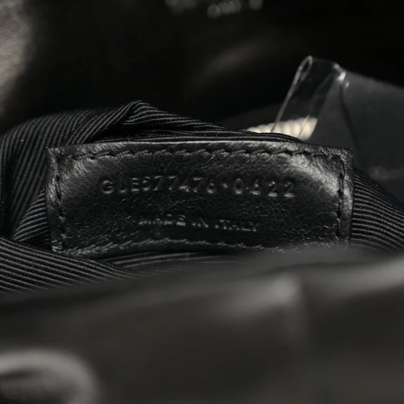 SAINT LAURENT SMALL LOULOU CHAIN SATCHEL BLACK QUILTED PUFFER MONOGRAM LAMBSKIN LEATHER SILVER HARDWARE - Image 9