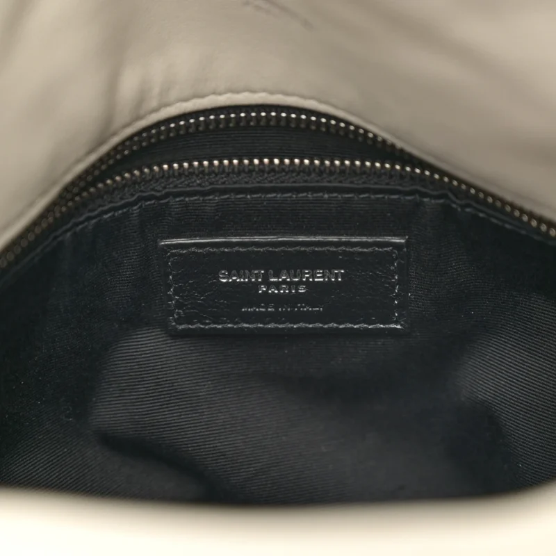 SAINT LAURENT MINI LOULOU CHAIN SATCHEL CREMA SOFT QUILTED PUFFER MONOGRAM LAMBSKIN LEATHER AGED GOLD HARDWARE - Image 2