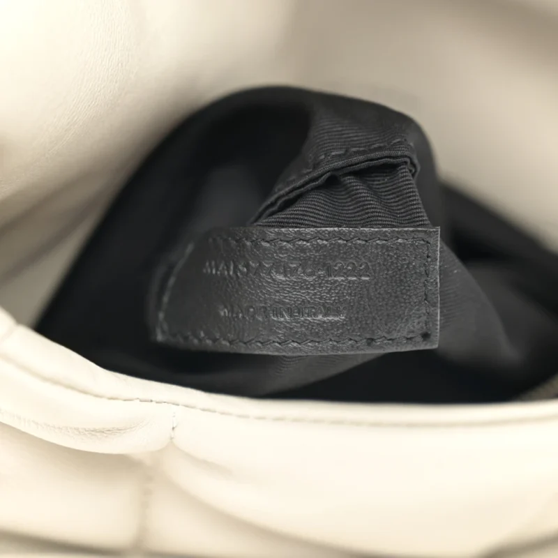 SAINT LAURENT MINI LOULOU CHAIN SATCHEL CREMA SOFT QUILTED PUFFER MONOGRAM LAMBSKIN LEATHER AGED GOLD HARDWARE - Image 9