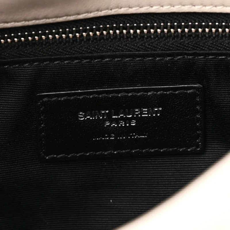 SAINT LAURENT MINI LOULOU CHAIN SATCHEL CREMA SOFT QUILTED PUFFER MONOGRAM LAMBSKIN LEATHER AGED GOLD HARDWARE - Image 2