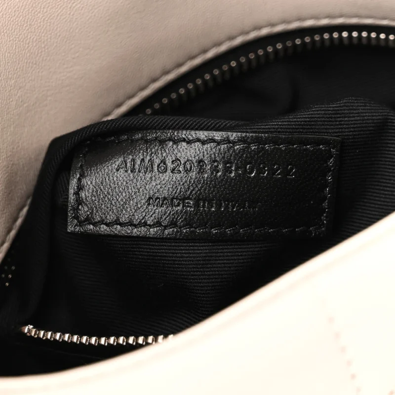 SAINT LAURENT MINI LOULOU CHAIN SATCHEL CREMA SOFT QUILTED PUFFER MONOGRAM LAMBSKIN LEATHER AGED GOLD HARDWARE - Image 9