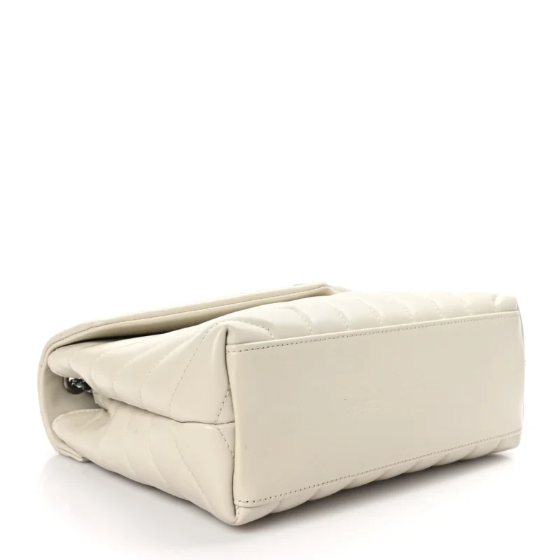 SAINT LAURENT SMALL LOULOU CHAIN SATCHEL CREMA SOFT Y-QUILTED MONOGRAM CALFSKIN LEATHER GOLD HARDWARE - Image 6