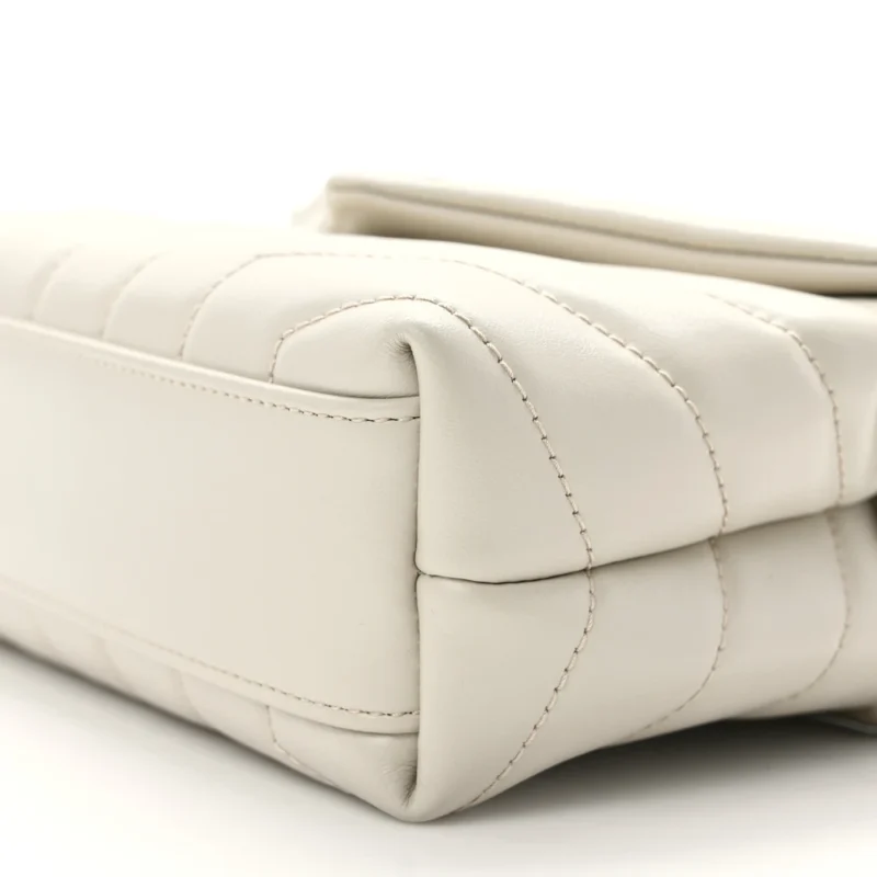 SAINT LAURENT MINI LOULOU CROSSBODY BAG CREMA SOFT Y-QUILTED MONOGRAM CALFSKIN LEATHER SILVER HARDWARE - Image 5