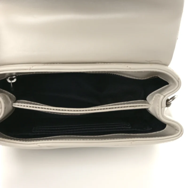 SAINT LAURENT MINI LOULOU CROSSBODY BAG CREMA SOFT Y-QUILTED MONOGRAM CALFSKIN LEATHER SILVER HARDWARE - Image 7