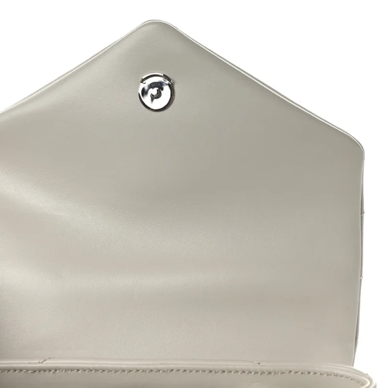 SAINT LAURENT MINI LOULOU CROSSBODY BAG CREMA SOFT Y-QUILTED MONOGRAM CALFSKIN LEATHER SILVER HARDWARE - Image 10