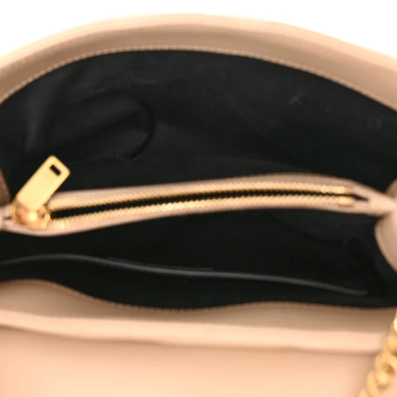 SAINT LAURENT SMALL LOULOU CHAIN SATCHEL DARK BEIGE Y-QUILTED MONOGRAM CALFSKIN LEATHER GOLD HARDWARE - Image 7
