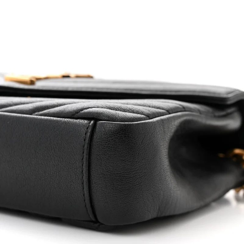 SAINT LAURENT MEDIUM COLLEGE BAG BLACK CHEVRON MONOGRAM SHEEPSKIN MATELASSE LEATHER GOLD HARDWARE - Image 5