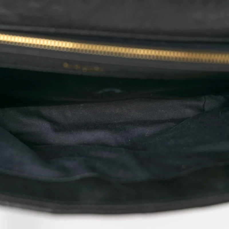 SAINT LAURENT LARGE COLLEGE SATCHEL BLACK CHEVRON MONOGRAM SHEEPSKIN MATELASSE LEATHER AGED GOLD HARDWARE - Image 7