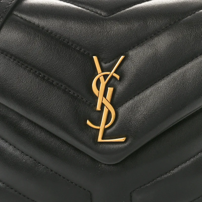 SAINT LAURENT MINI LOULOU CROSSBODY BAG BLACK Y-QUILTED MONOGRAM CALFSKIN LEATHER GOLD HARDWARE - Image 8