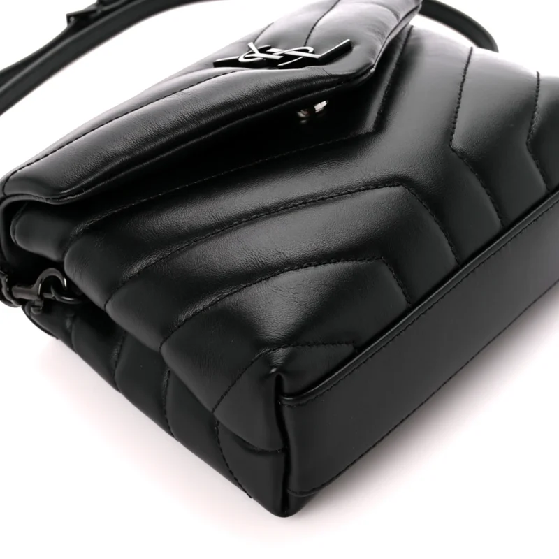 SAINT LAURENT MINI LOULOU CROSSBODY BAG BLACK Y-QUILTED MONOCHROME MONOGRAM CALFSKIN LEATHER INCOGNITO HARDWARE - Image 4