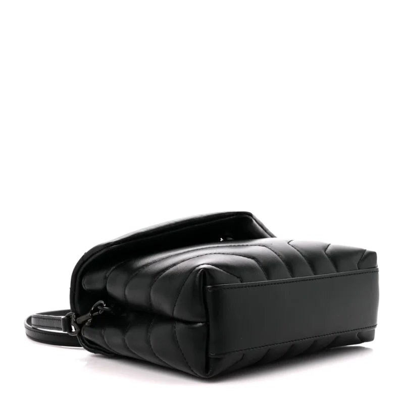 SAINT LAURENT MINI LOULOU CROSSBODY BAG BLACK Y-QUILTED MONOCHROME MONOGRAM CALFSKIN LEATHER INCOGNITO HARDWARE - Image 6