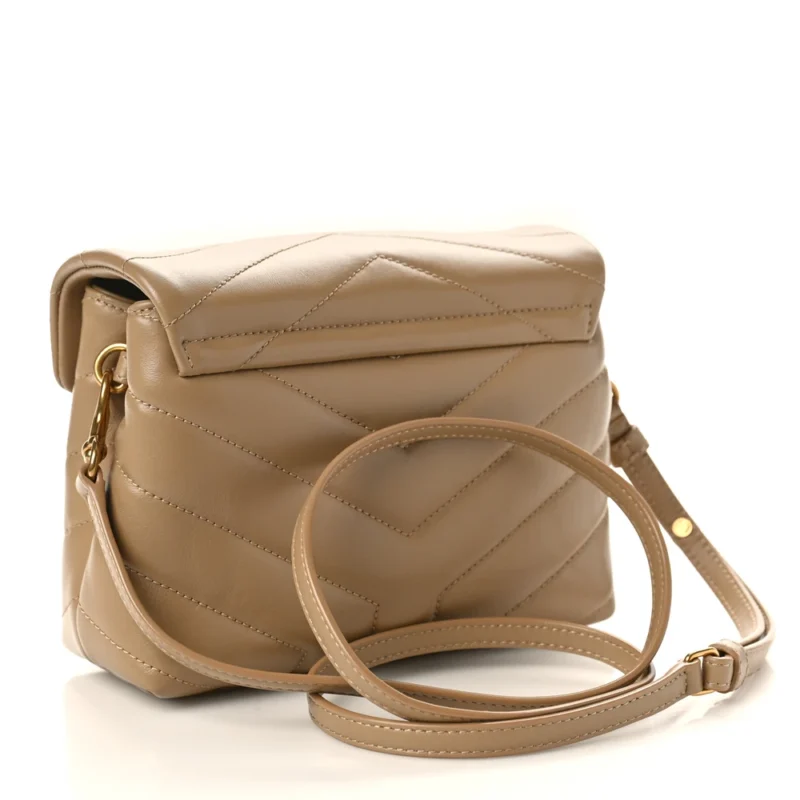 SAINT LAURENT MINI LOULOU CROSSBODY BAG DARK LATTE Y-QUILTED MONOGRAM CALFSKIN LEATHER AGED GOLD HARDWARE - Image 3
