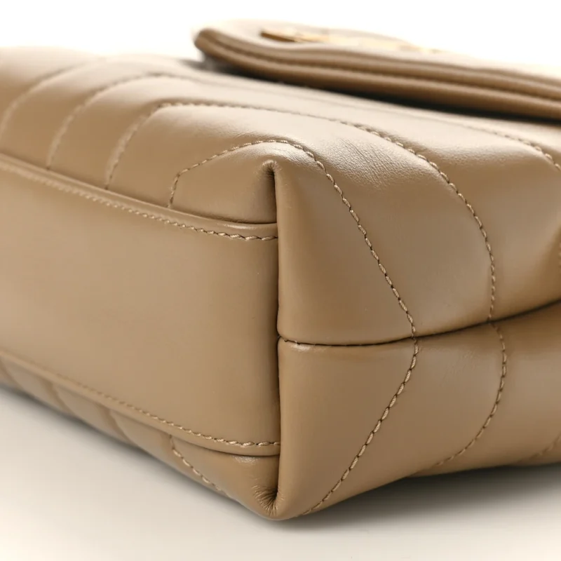 SAINT LAURENT MINI LOULOU CROSSBODY BAG DARK LATTE Y-QUILTED MONOGRAM CALFSKIN LEATHER AGED GOLD HARDWARE - Image 5