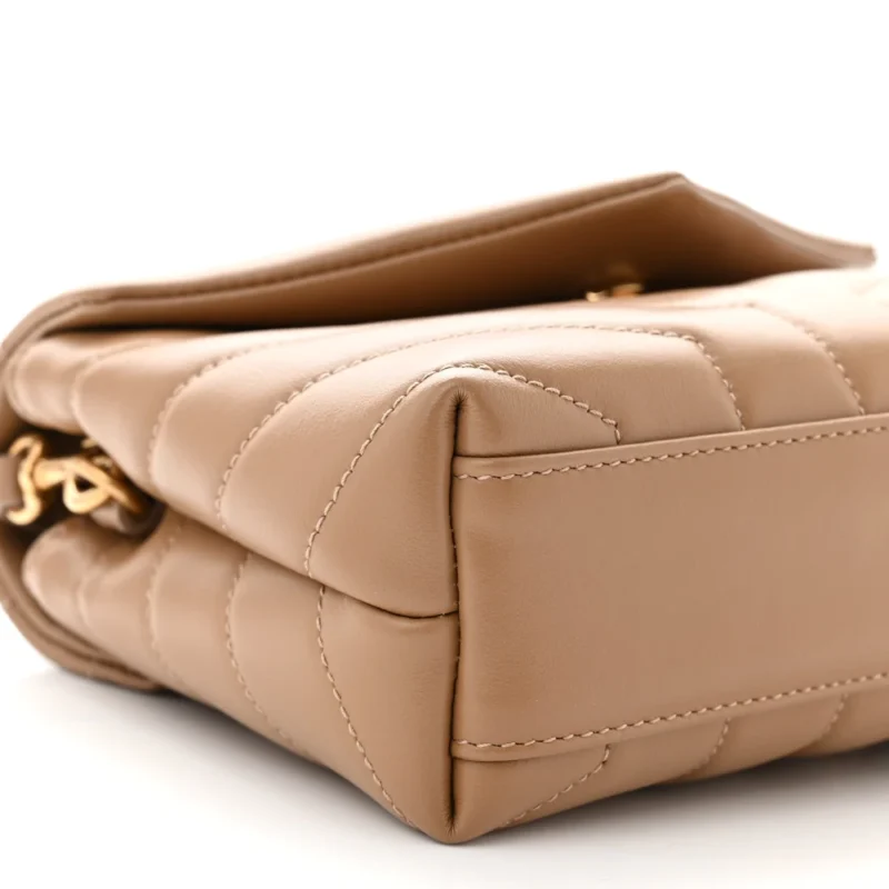 SAINT LAURENT MINI LOULOU CROSSBODY BAG LATTE Y-QUILTED MONOGRAM CALFSKIN LEATHER GOLD HARDWARE - Image 4