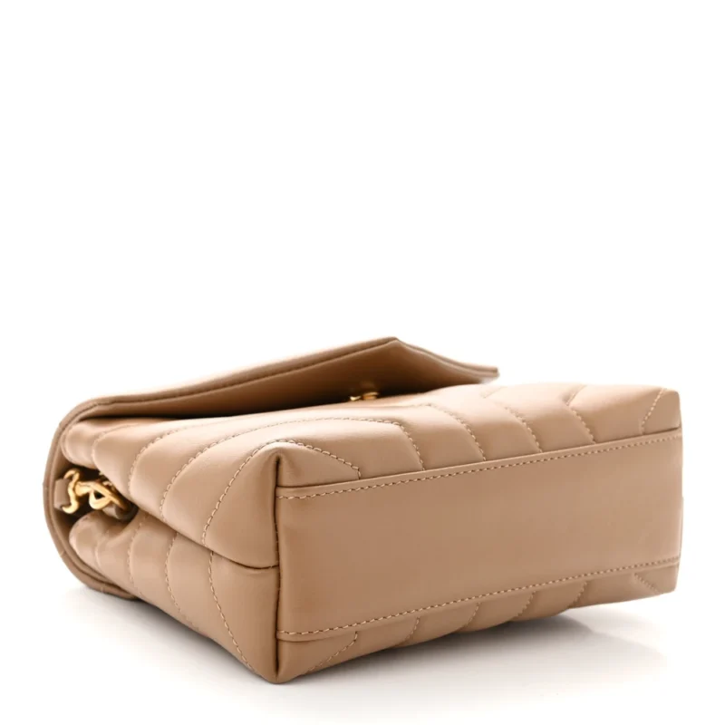 SAINT LAURENT MINI LOULOU CROSSBODY BAG LATTE Y-QUILTED MONOGRAM CALFSKIN LEATHER GOLD HARDWARE - Image 6