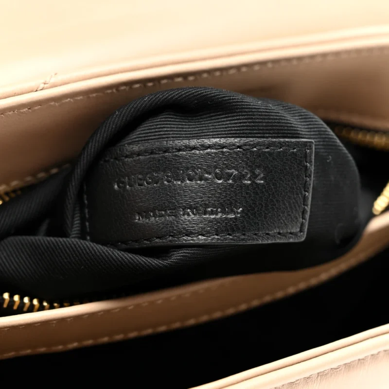 SAINT LAURENT MINI LOULOU CROSSBODY BAG DARK BEIGE Y-QUILTED MONOGRAM CALFSKIN LEATHER AGED GOLD HARDWARE - Image 12
