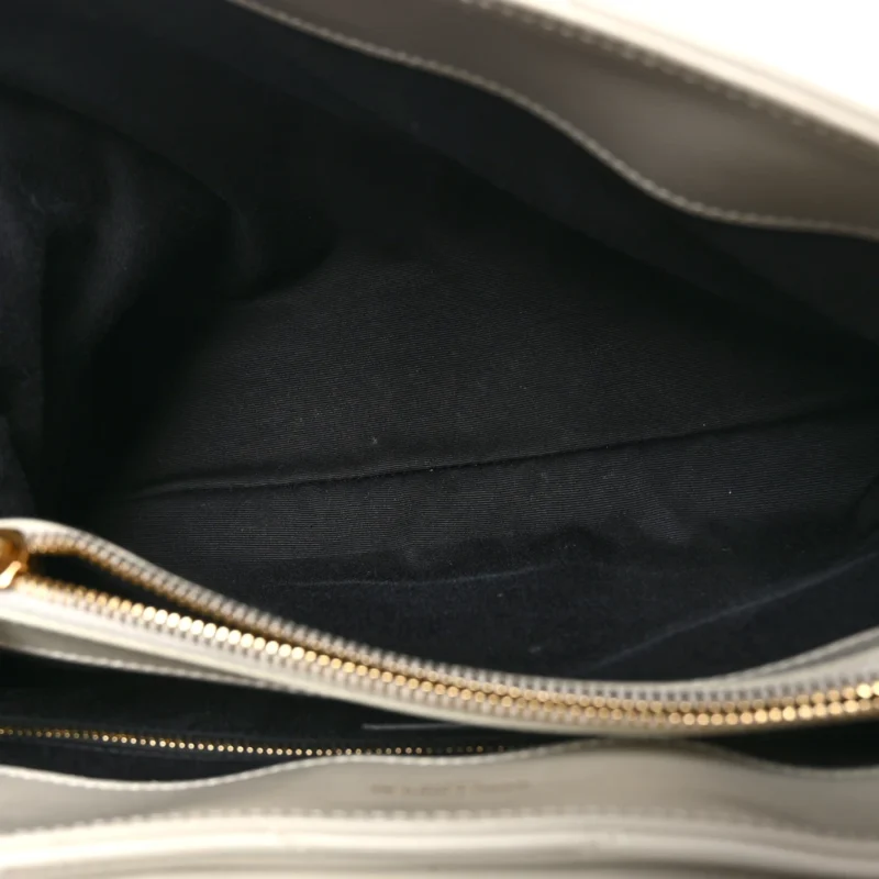 SAINT LAURENT MEDIUM LOULOU CHAIN SATCHEL CREMA SOFT Y-QUILTED MONOGRAM CALFSKIN LEATHER SILVER HARDWARE - Image 7