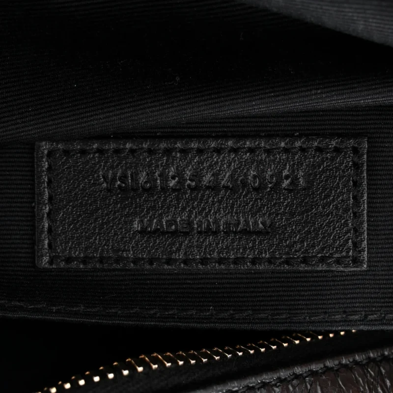 SAINT LAURENT MEDIUM LOU CAMERA BAG BLACK MONOGRAM TWEED & CALFSKIN LEATHER BRASS HARDWARE - Image 9