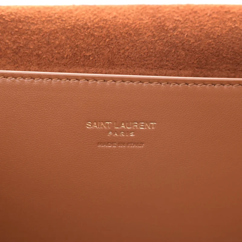 SAINT LAURENT MEDIUM KATE SATCHEL BLACK REVERSIBLE MONOGRAM SMOOTH CALFSKIN LEATHER & SUEDE AGED GOLD HARDWARE - Image 2