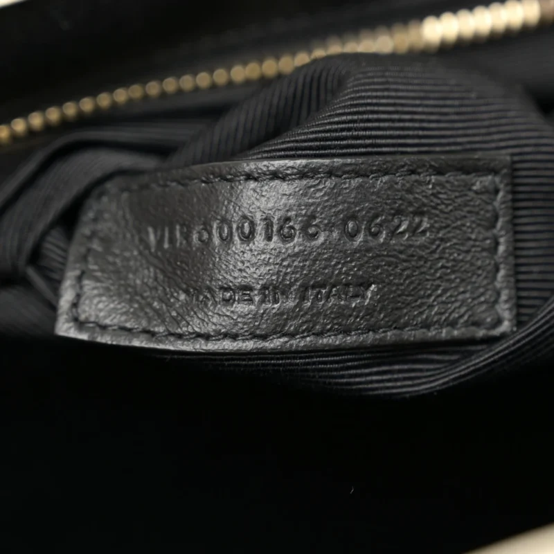SAINT LAURENT LARGE SATCHEL CREMA SOFT TRIQUILT MONOGRAM GRAIN DE POUDRE TEXTURED MIXED MATELASSE LEATHER SILVER HARDWARE - Image 9