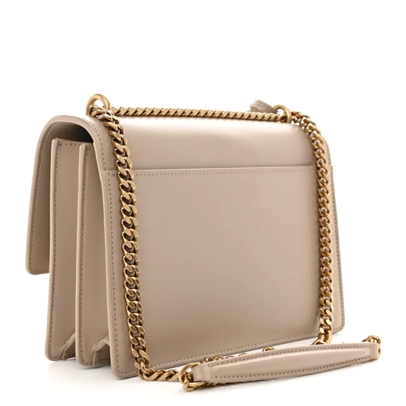 SAINT LAURENT MEDIUM SUNSET DARK BEIGE MONOGRAM CALFSKIN LEATHER AGED GOLD HARDWARE - Image 3