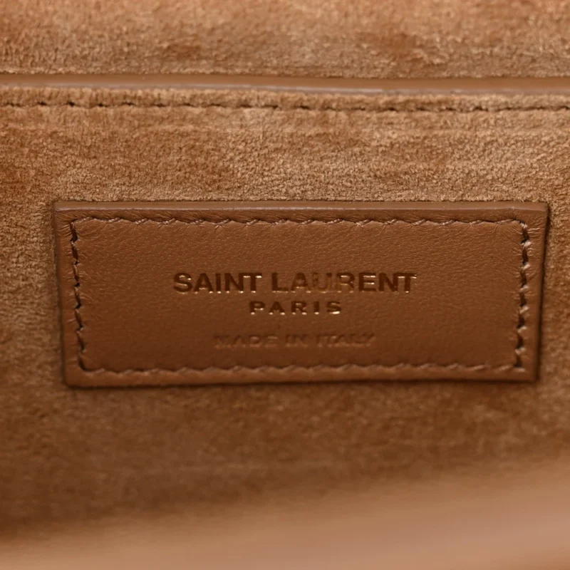 SAINT LAURENT MEDIUM SUNSET SATCHEL NATURAL TAN SMOOTH MONOGRAM CALFSKIN LEATHER GOLD HARDWARE - Image 2